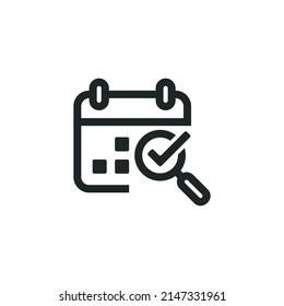 Find date vector icon isolated on white background