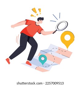 Find destination illustration in flat style 