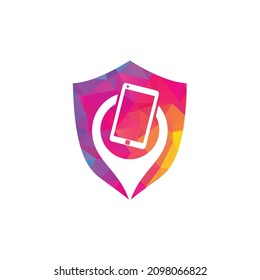 Find device logo design template. Device finder icon. Find the phone vector illustration.