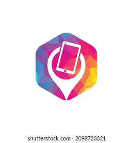 Find device logo design template. Device finder icon. Find the phone vector illustration.