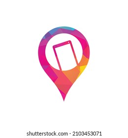 Find device logo design template. Device finder icon. Find the phone vector illustration.