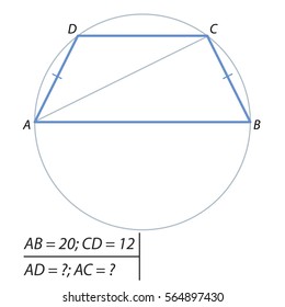 Find the diagonal and the side of an isosceles trapezoid. 