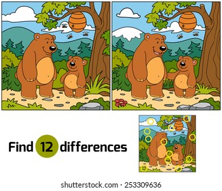 Find differences (Bears in wood)