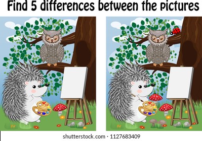 Find the differences between the pictures. Children's educational game.