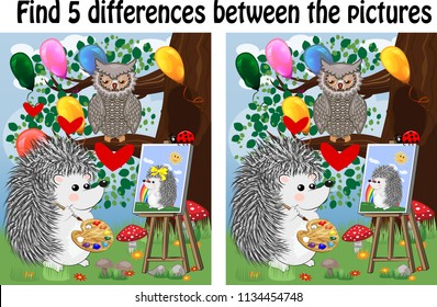Find the differences between the pictures. Children's educational game.