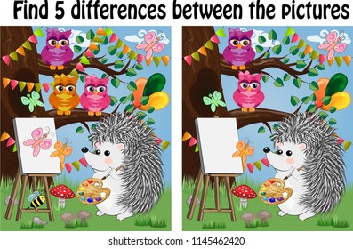 Find the differences between the pictures. Children's educational game.