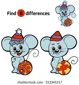 Find differences for children: Christmas animals (mouse)