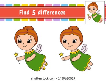 Find differences. Education developing worksheet. Activity page. Game for children. Isolated vector illustration in cute cartoon style.