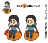 Find differences, education game for children, Vampire