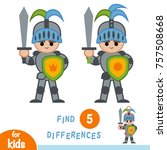 Find differences, education game for children, Knight
