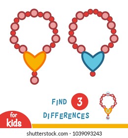 Find differences, education game for children, Necklace