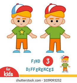 Find differences, education game for children, Sporty schoolboy