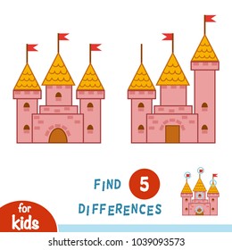 Find differences, education game for children, Castle