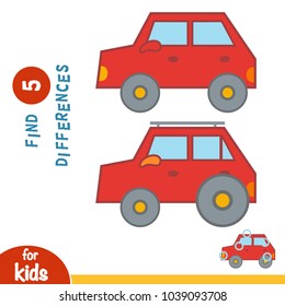 Find differences, education game for children, Car