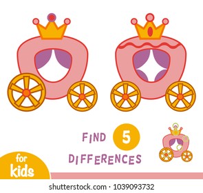 Find differences, education game for children, Carriage