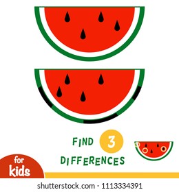 Find differences, education game for children, Watermelon