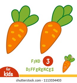 Find differences, education game for children, Carrot