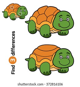 Find differences, education game for children (turtle)