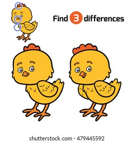 Find differences, education game for children, Chick