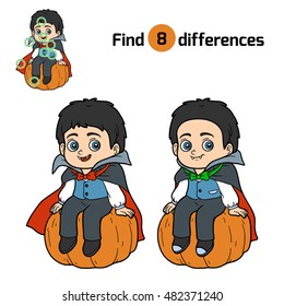 Find differences, education game for children, Vampire