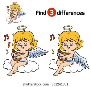 Find differences, education game for children, Angel