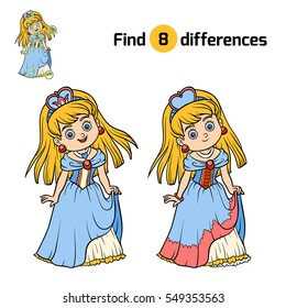 Find differences, education game for children, Princess