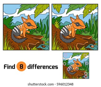 Find differences education game for children, Numbat