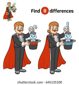 Find differences, education game for children, Illusionist