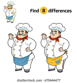 Find differences, education game for children, Chef