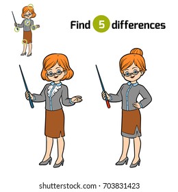 Find differences, education game for children, Teacher