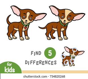 Find differences education game for children, Chihuahua