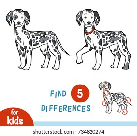 Find differences, education game for children, Dalmatian