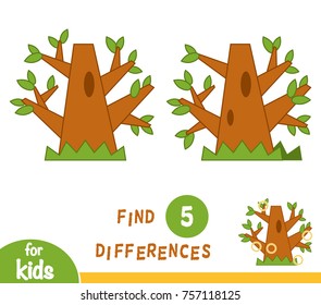 Find differences, education game for children, Oak