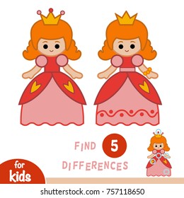 Find differences, education game for children, Princess