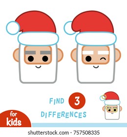 Find differences, education game for children, Santa Claus