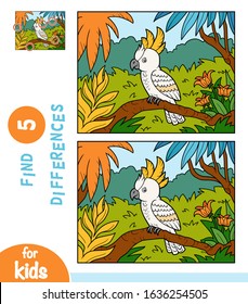 Find Differences Educational Game Children Cockatoo Stock Vector ...