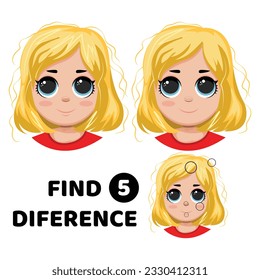 Find differences, educational game for children