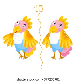 Find differences in illustration. Cartoon illustration for kids
