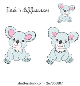 Find differences kids layout for game vector illustration