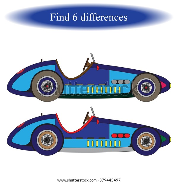 Find differences ( Vintage car. Retro car )\
for children. Vector\
illustration