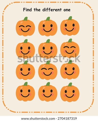 Find the Different One Puzzle Sheet for Kids | Spot the Odd Illustration Activity