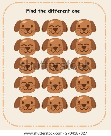 Find the Different One Puzzle Sheet for Kids | Spot the Odd Illustration Activity