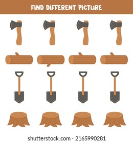 Find different picture in each row. Logical game for kids.