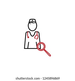 Find doctor 2 colored line icon. Simple colored element illustration. Find doctor icon design from medicine set on white background