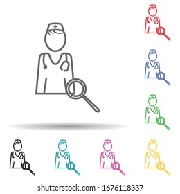 Find doctor multi color set icon. Simple thin line, outline vector of medical icons for ui and ux, website or mobile application