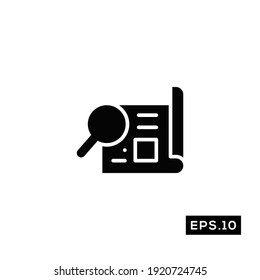 Find document icon vector. Search document symbol vector