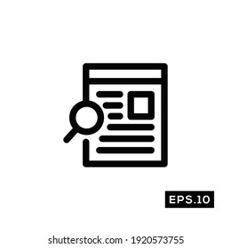 Find document line icon vector. Search document symbol vector