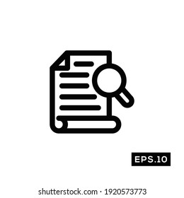 Find document line icon vector. Search document symbol vector