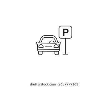 Find easy parking with this clean car park sign, offering a simple and modern symbol for navigation and guidance in urban environments.