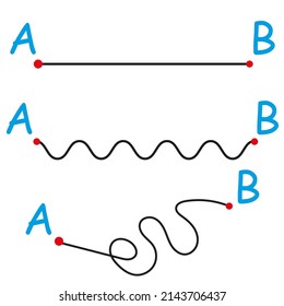 Find An Easy Simple Map, Walk, Path. From Point A To Point B. Vector Illustration Eps10